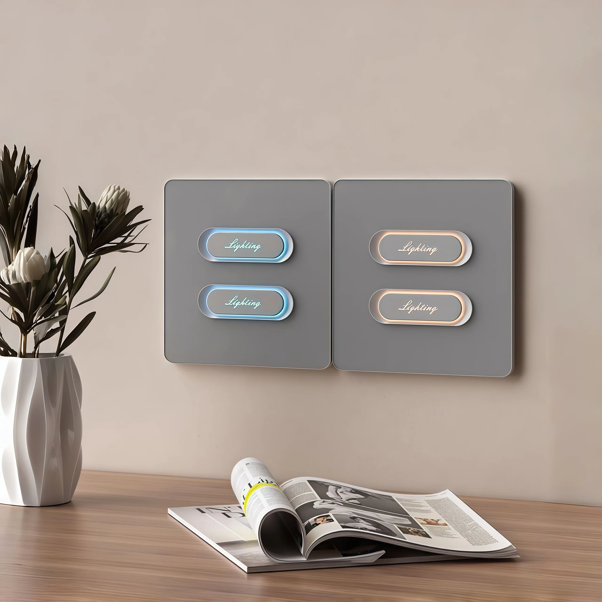Ultra-Thin Zigbee Smart Switch Night Light Tuya App Voice Control Timed Start Button Text Customizable for Home Automation - Image 5