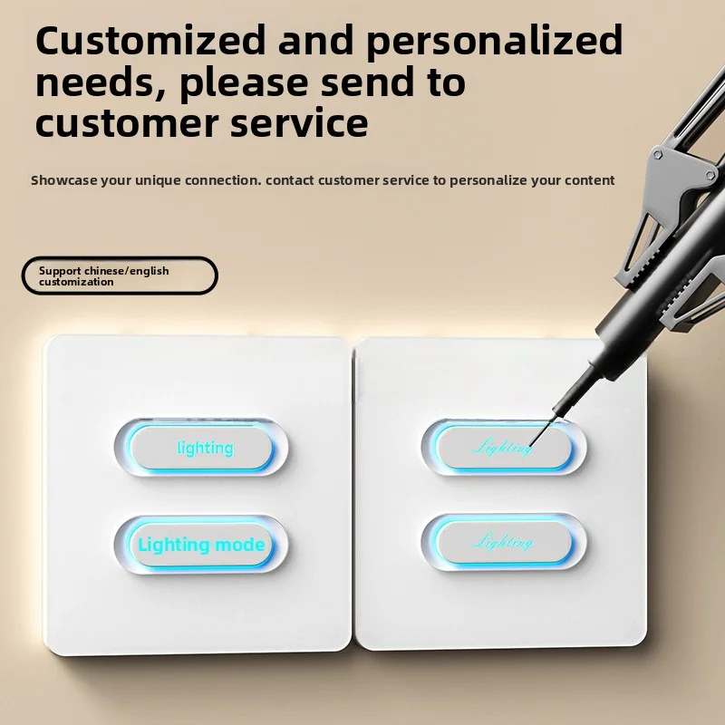 Ultra-Thin Zigbee Smart Switch Night Light Tuya App Voice Control Timed Start Button Text Customizable for Home Automation - Image 2